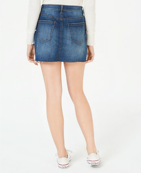 Vanilla Star Juniors' Ripped Denim Mini Skirt - NWT